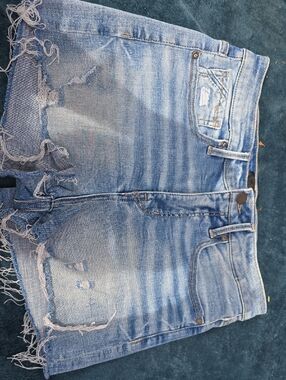 Buckle Black Distressed Light Blue Denim Cutoff Shorts